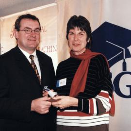 Maoribank School; Helen Corby receives ASG National Excellence in Teaching regional award from Minister of Education Trevor Mallard.