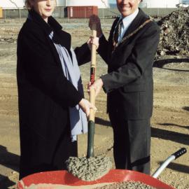 Sewerage upgrade; Seaview; first concrete pour; deputy mayor Nicola Meek and Lower Hutt mayor John Terris.
