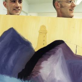Archibald's Gallery; painter Glenn Humphries, potter Mark Ayson; Humphries Castlepoint painting.