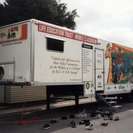 Life Education Trust semi-trailer parked at Trentham School.