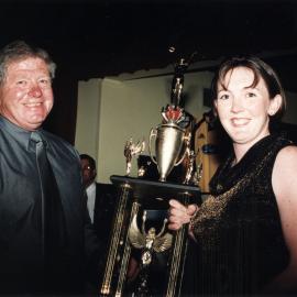 Upper Hutt Sportsperson of the Year; cricketer Anna O'Leary, with mayor Rex Kirton.