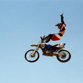 Moto-X; Oceania championships, Moonshine Park; local boy Rhys Dulieu performing between races.
