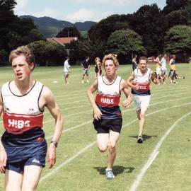 HIBS senior 1500-metres runners Anthony Wicks, Ben Christopher, Tom O'Sullivan.