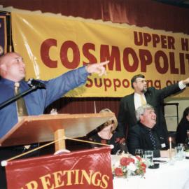 Sportsperson of the Year awards 2002; Norm Hewitt tries his hand as auctioneer.