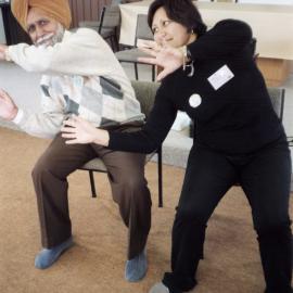 Trentham Community Centre; Tarsem Singh and 'sit and be fit' instructor Tarl Cashmore from Ōrongomai Marae.