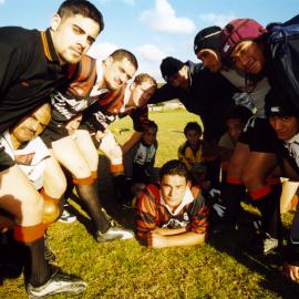 Rugby; siblings in Rimutaka Senior Two-Poneke match, during jubilee weekend celebrations.