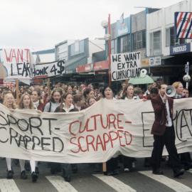 Heretaunga College protest march; teachers banning extracurricular activities.