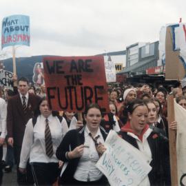 Heretaunga College protest march; teachers banning extracurricular activities.