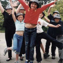 National Push Play Day, Maoribank School; Paige Dixon, 10, and principal Ruth Nicholson