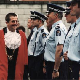 Police; Christmas pay parade reviewed by mayor Wayne Guppy.