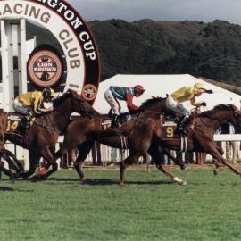 Trentham racecourse, 2003; Oarsman (jockey Gary Grylls) wins the Wellington Cup.