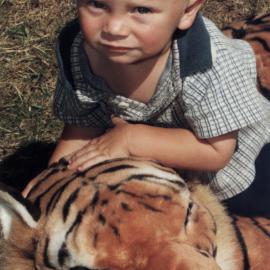 Teddy bears’ picnic, 2003; Sebastian Ford and his pet.