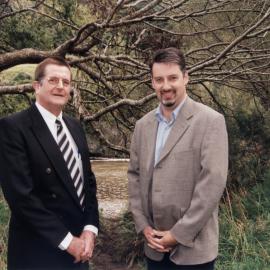 Birchville; Hutt River trail to be extended; mayor Wayne Guppy, Phoenix trust manager Alister Skene.