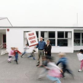 Fraser Crescent School; deputy principal John Channer and Board of Trustees chair Cathy McGlinchy.