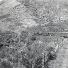 Railway; original Rimutaka line, Kaitoke side; one of the last trains.