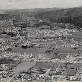 Aerial view 1955 looking south-west; Gibbons Street in the foreground