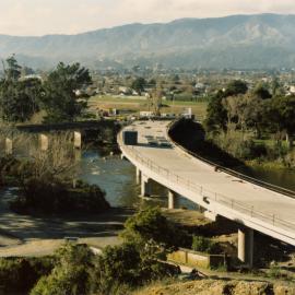 Moonshine bridges; new State Highway 2 bridge nearing completion.