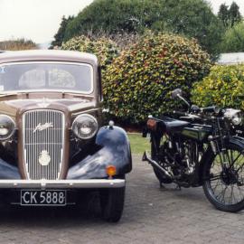 Vintage vehicles; 1937 Austin 10 and 1926 Royal Enfield