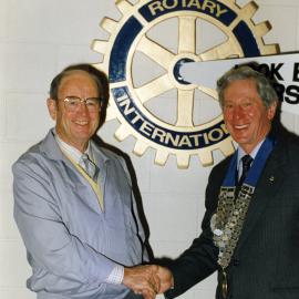 Eric Wood collection; Rotary; president 1991-1992, Doug Ormrod, former deputy mayor and contractor, right.