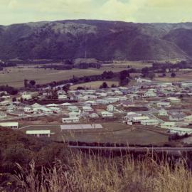 Maoribank from Mangaroa Hill 1971 (4); looking north-west; panorama
