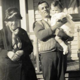 Poulson family; grandmother Sarah(?), Hec Poulson, and daughter Eda.