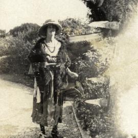 Poulson collection; unidentified woman; May Hazelwood? Double exposure.