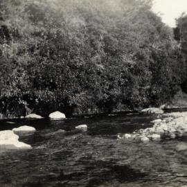 Poulson family; river scene.