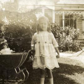 Poulson family; May's daughter Eda at grandfather J A Hazelwood's.