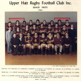 Upper Hutt Rugby Football Club 1981 Senior Firsts