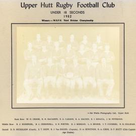 Upper Hutt Rugby Football Club 1982 Under18 Seconds