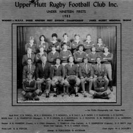Upper Hutt Rugby Football Club 1983 Under Nineteen Firsts
