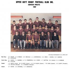 Upper Hutt Rugby Football Club 1987 Senior Firsts