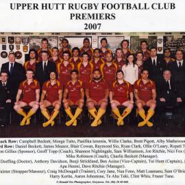 Upper Hutt Rugby Football Club 2007 Premiers