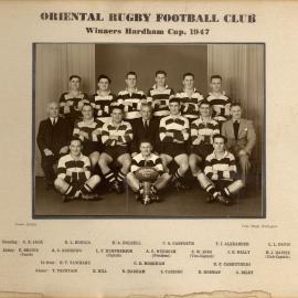 Upper Hutt Rugby Football Club; Oriental RFC 1947 Winners Hardham Cup