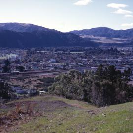 View from eastern end of Chatsworth Road looking north; Central Institute of Technology site this side of railway.