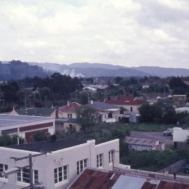 View from BNZ building 1967, October; 5, looking south-west; Hapai Club at left.