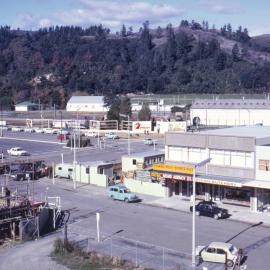 View from BNZ building 1969, May; 2; east end of Geange Street.