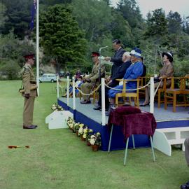 Army charter march 4; Maidstone Park; proclamation being read.