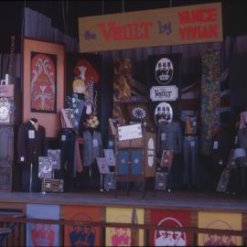 Heretaunga College; trades fair; close view of the hall stage.