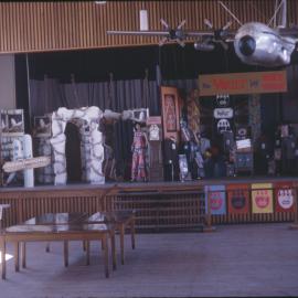 Heretaunga College; trades fair; distant view of hall stage.