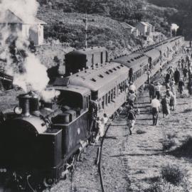 Summit station; second-to-last train to ascend the Rimutaka Incline, 29 October 1955.