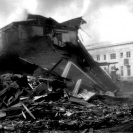 Demolition of Provincial Hotel; Main Street, opposite Station (later Geange) Street - 1972.
