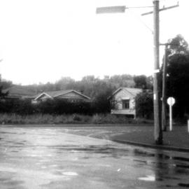 Intersection Logan/Queen Streets; view to future site of Maidstone Mall - 1972.