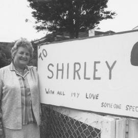 Councillor Shirley Russell's first Valentine, on her front fence.