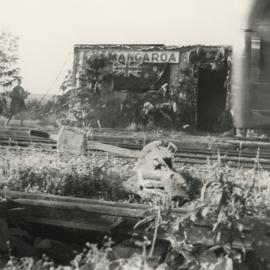 Royal visit decorations, Mangaroa railway station 