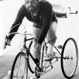David Butler and his English eight-speed tricycle