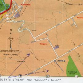 Mangaroa area map, showing Cooley's Stream and Cooley's Gully. [P1-792-3301]