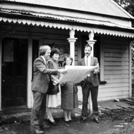 Golders Cottage; fundraising manager Gary Cooper; Golder descendants Pat Dunstan and Janice Brown; Museum Society chairman Wayne Otway.