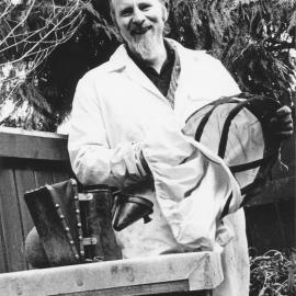 Reverend Craufurd Murray leaves St Hilda's Anglican church.