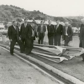 Wahine storm damage, Dowling Grove; long-run roofing blown off.